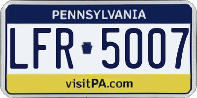 PA license plate LFR5007