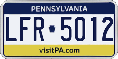 PA license plate LFR5012