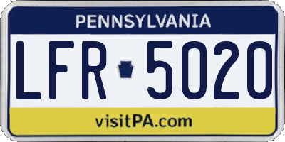 PA license plate LFR5020