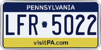 PA license plate LFR5022