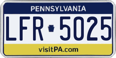PA license plate LFR5025