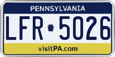 PA license plate LFR5026