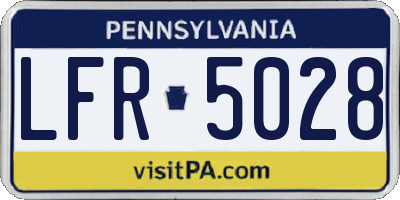 PA license plate LFR5028
