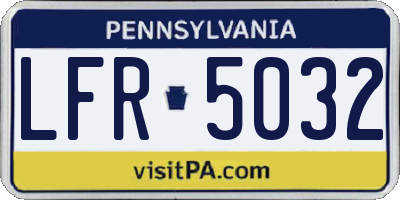 PA license plate LFR5032
