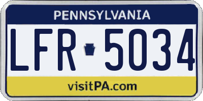 PA license plate LFR5034