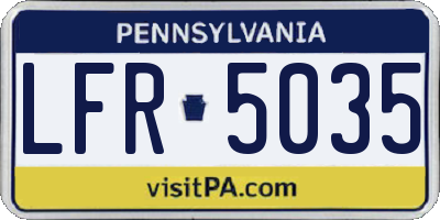 PA license plate LFR5035