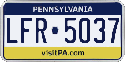 PA license plate LFR5037