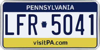 PA license plate LFR5041