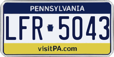 PA license plate LFR5043