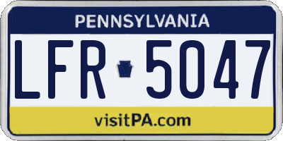 PA license plate LFR5047