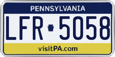 PA license plate LFR5058