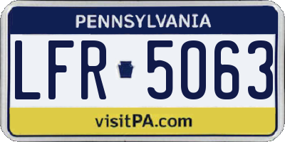 PA license plate LFR5063