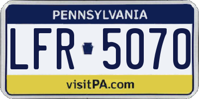 PA license plate LFR5070