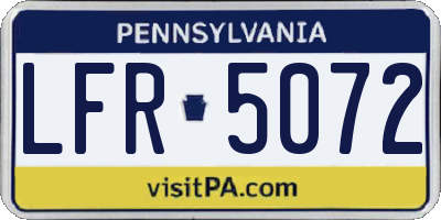 PA license plate LFR5072