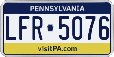 PA license plate LFR5076