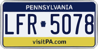 PA license plate LFR5078
