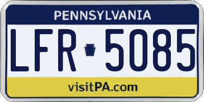 PA license plate LFR5085