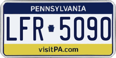 PA license plate LFR5090