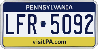 PA license plate LFR5092