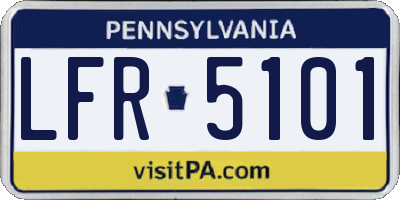 PA license plate LFR5101