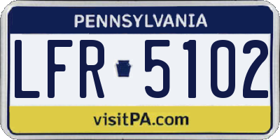 PA license plate LFR5102