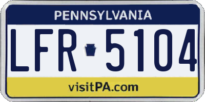 PA license plate LFR5104