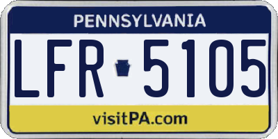 PA license plate LFR5105