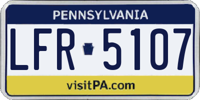 PA license plate LFR5107