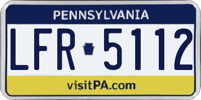 PA license plate LFR5112