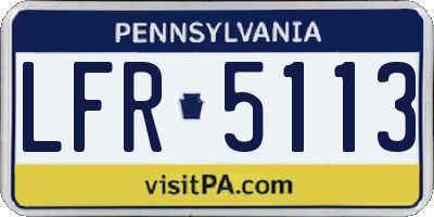 PA license plate LFR5113