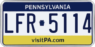 PA license plate LFR5114