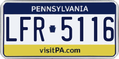 PA license plate LFR5116