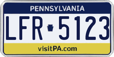 PA license plate LFR5123