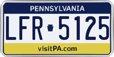 PA license plate LFR5125