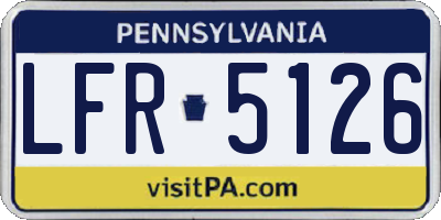 PA license plate LFR5126