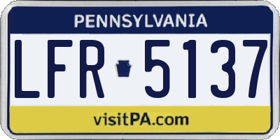 PA license plate LFR5137