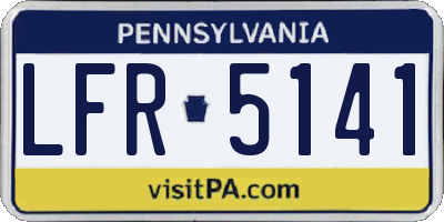 PA license plate LFR5141