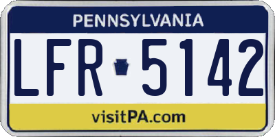 PA license plate LFR5142