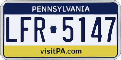 PA license plate LFR5147
