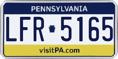 PA license plate LFR5165