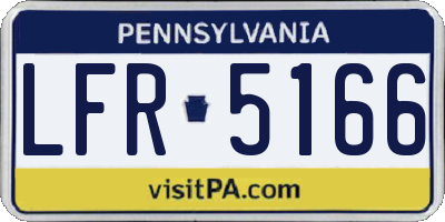 PA license plate LFR5166