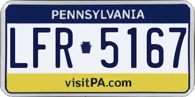 PA license plate LFR5167