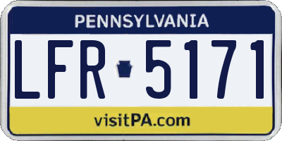 PA license plate LFR5171