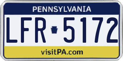 PA license plate LFR5172