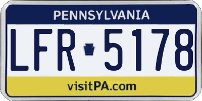PA license plate LFR5178