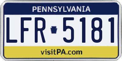 PA license plate LFR5181