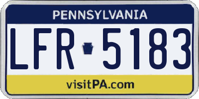 PA license plate LFR5183