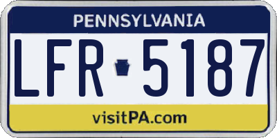 PA license plate LFR5187