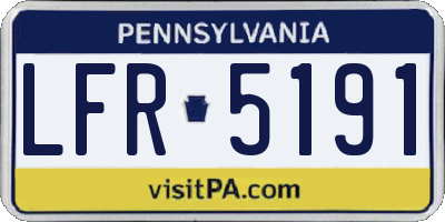 PA license plate LFR5191