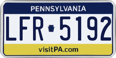 PA license plate LFR5192